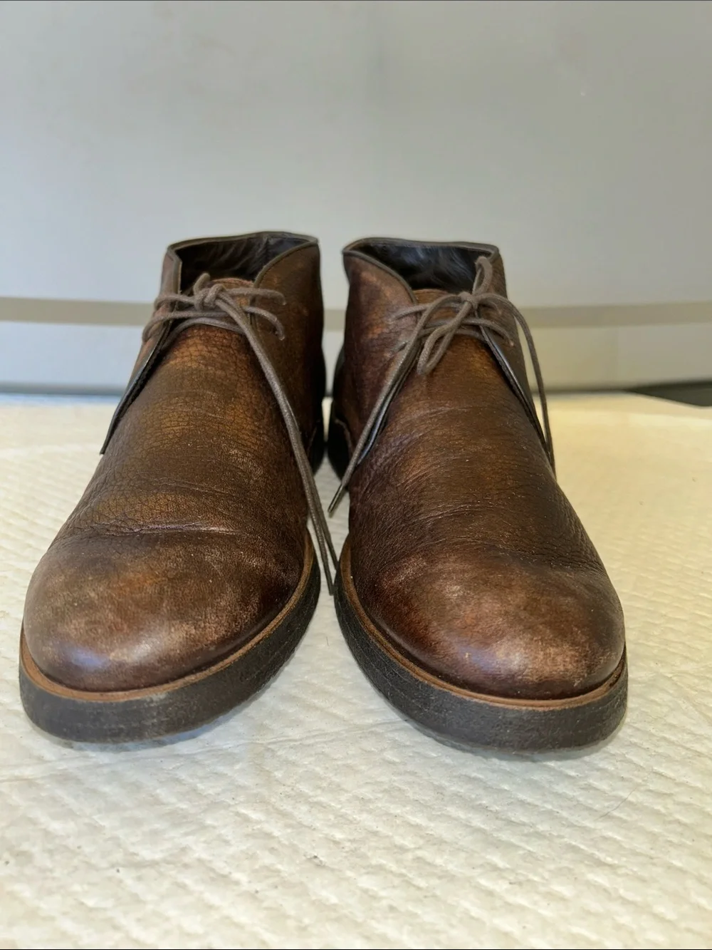 To Boot Brown Pebbled Leather Chukka Boots